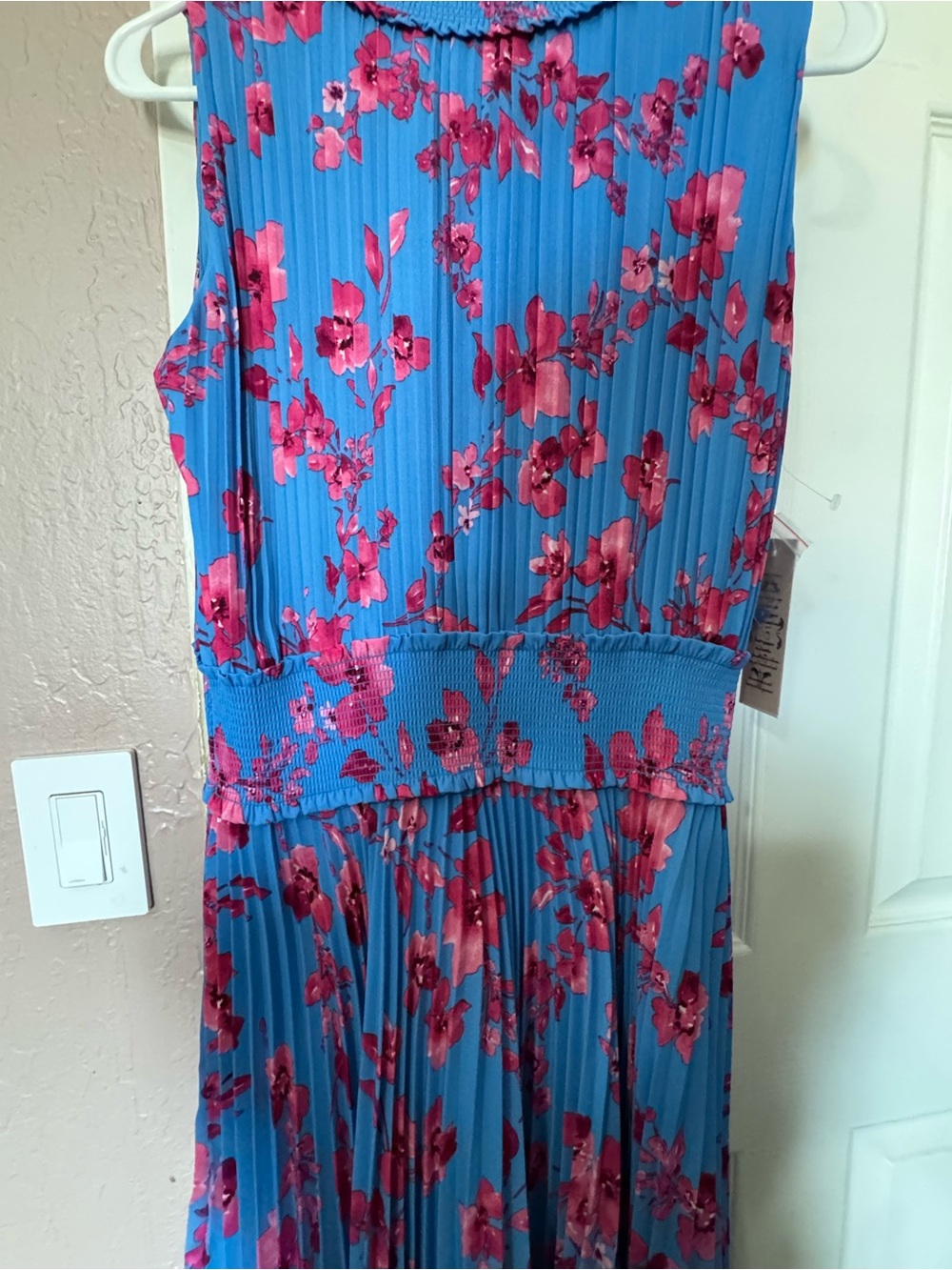Nanette Lepore Bright Blue Dress with Pink Floral Print
